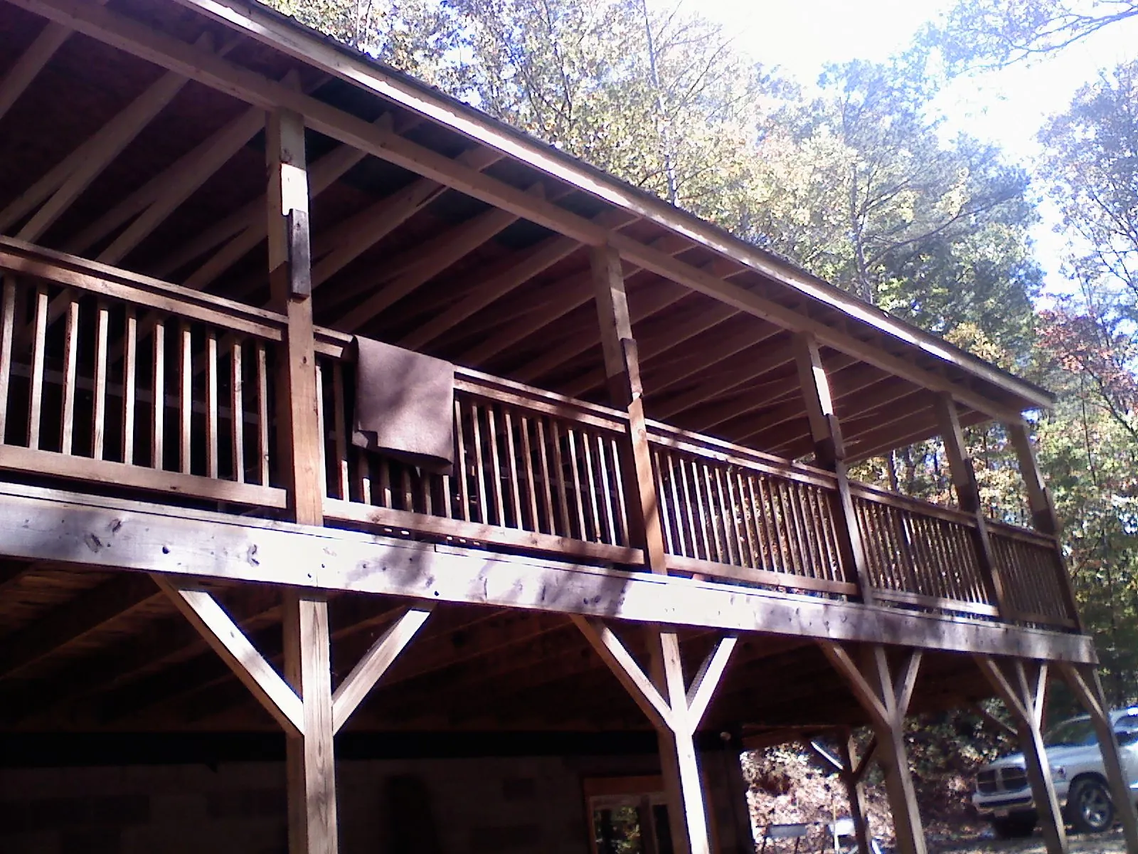Timber framing under a new elevated porch and deck — Roof Leak Repair in Amissville by Roofing Brothers